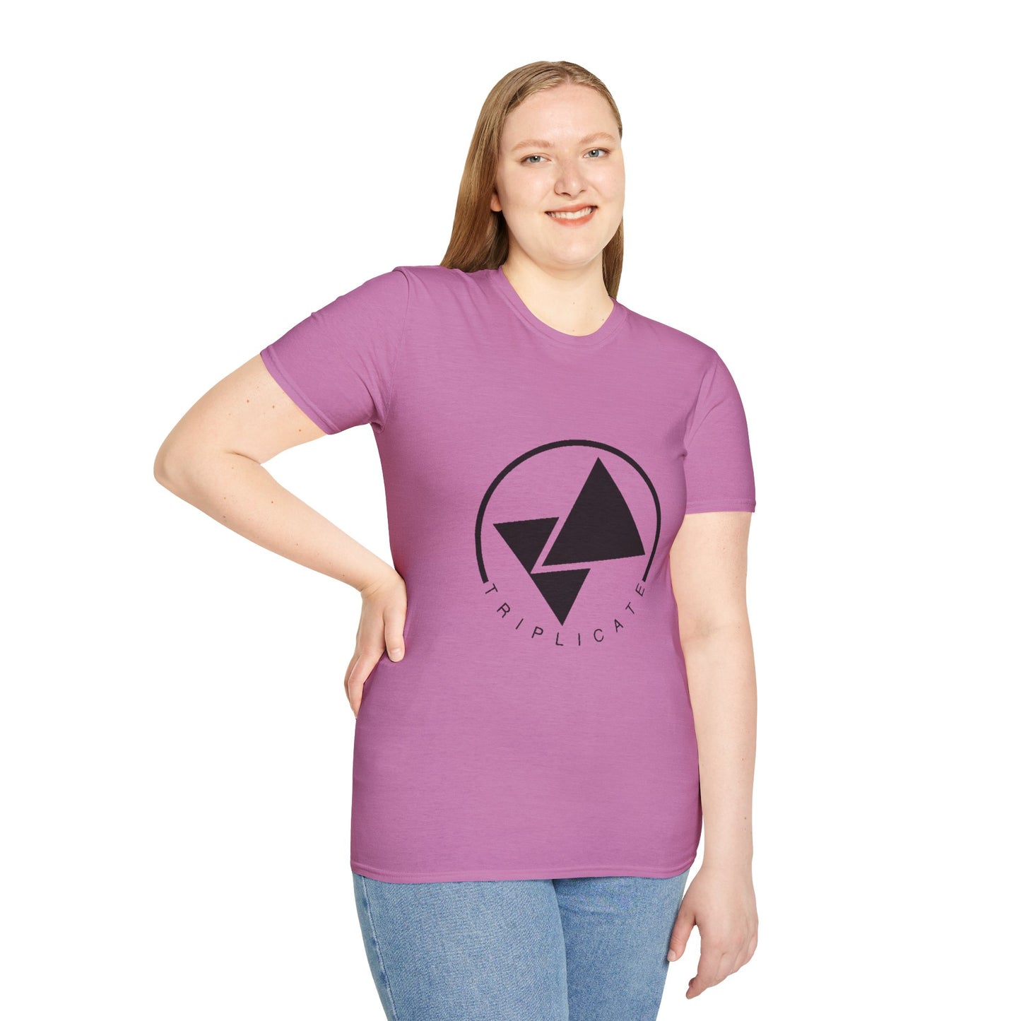 Minimalist Graphic Unisex T-Shirt, Casual Wear, Gift for Him/Her, Everyday Style, Triplicate Design, Summer Fashion