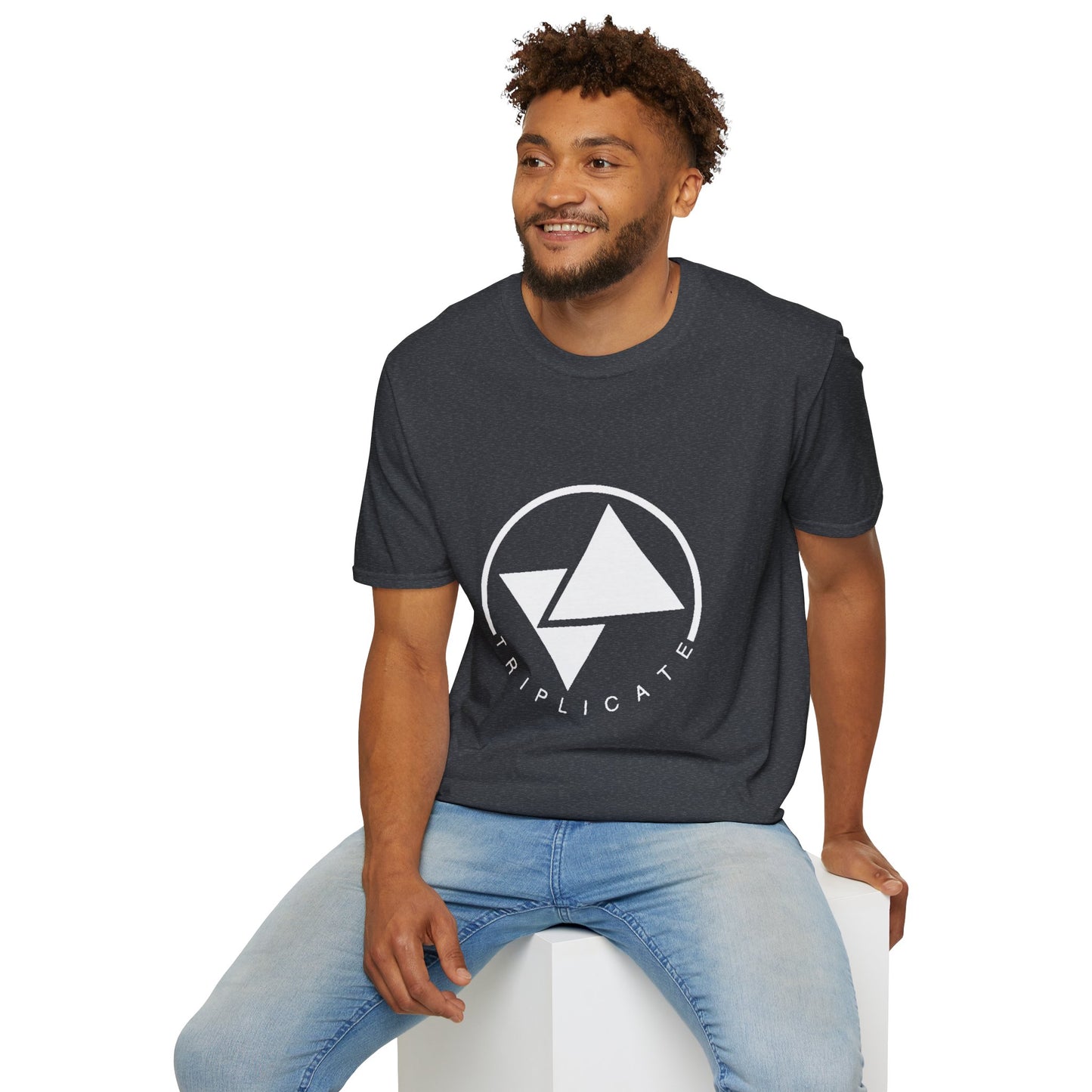 Minimalist Graphic Unisex T-Shirt, Casual Wear, Gift for Him/Her, Everyday Style, Triplicate Design, Summer Fashion