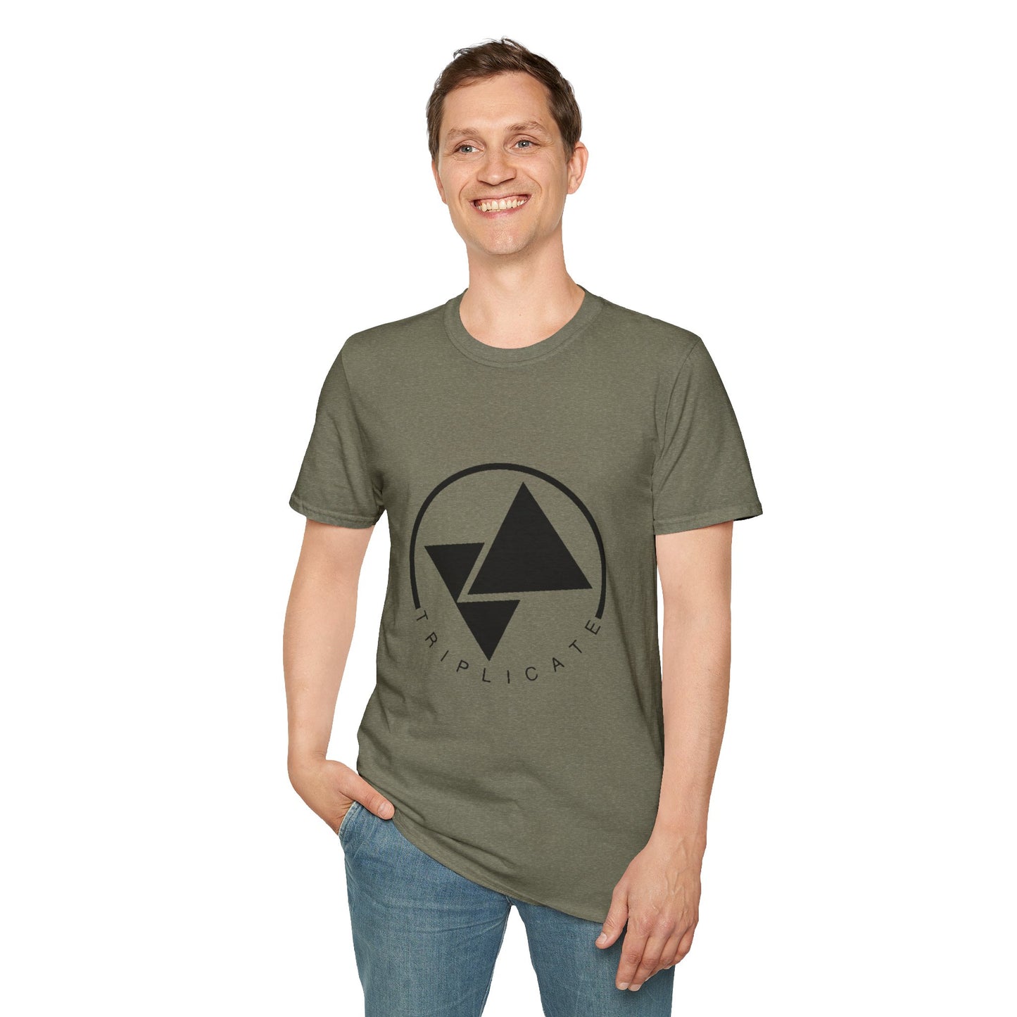 Minimalist Graphic Unisex T-Shirt, Casual Wear, Gift for Him/Her, Everyday Style, Triplicate Design, Summer Fashion