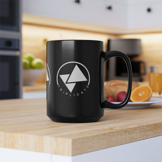 Sleek Black 15oz Coffee Mug - Modern Design for Daily Use, Ideal Gift for Coffee Lovers, Home or Office Essential
